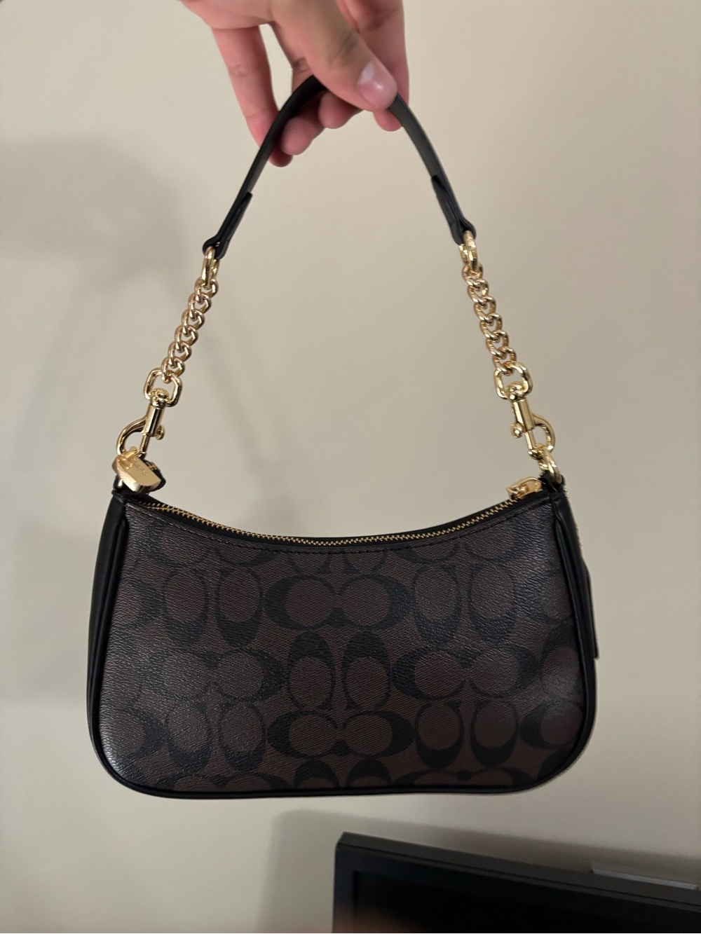 Coach Brown Signature Canvas Mini Shoulder Bag with Gold Hardware - Picture 2 of 2